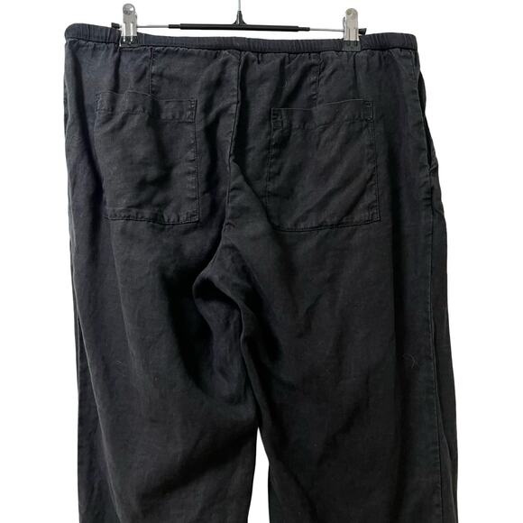 Standard James Perse Womens 100% Linen Straight Leg Pants Size 2 US M Black - Picture 4 of 9